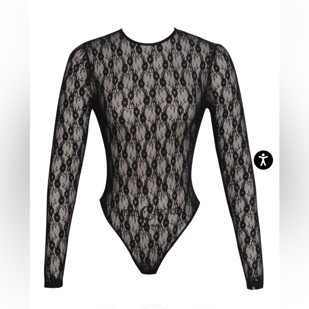 Miss Circle Maisie Black Lace Long Sleeve Bodysuit